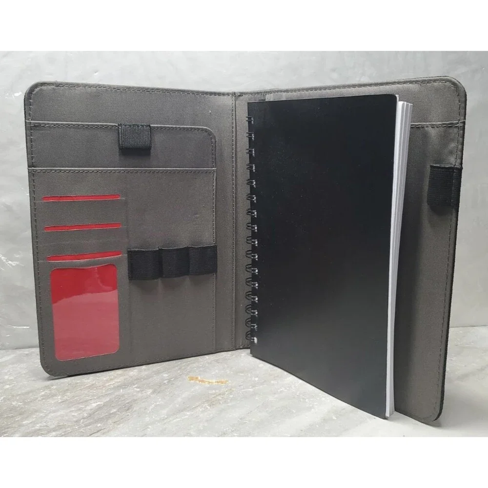 Wenger Merit Padfolio Portfolio-Open Style Closure-Front Pockets-Black-9×7in